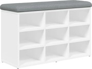vidaXL Bancă pentru pantofi, albă, 82x32x50 cm, lemn stratificat
