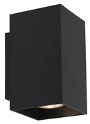 Lampa de perete moderna neagra patrata cu 2 lumini - Sandy