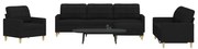 vidaXL Set de canapele cu taburet, 4 piese, negru, textil