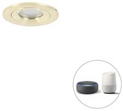 Spot încastrat inteligent rotund auriu IP44 cu WiFi GU10 - Xena