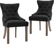 vidaXL Scaune de bucătărie, 2 buc. negru, textil