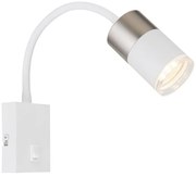 Aplica cu Spot directionabil BRISBON nickel/alb