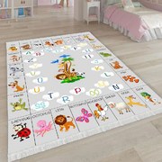 Covor copii antiderapant, 120x180 cm, Alphabet Animals