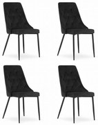 Scaun Bucatarie Si Dining IMOLA Catifea Negru x4Buc