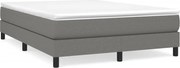 vidaXL Pat continental cu saltea, gri închis, 160x200 cm, țesătură