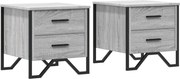vidaXL Noptiere, 2 buc., gri sonoma, 40x41x40 cm, lemn prelucrat