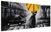 Tablou cu preche îndrăgostită sub umbrelă (120x50 cm), în 40 de alte dimensiuni noi