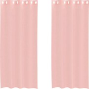 vidaXL Perdele Voile cu Oelii 2 buc Roz 140x245 cm