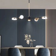 Lustra LED Cu Telecomanda, Elit's EsnL7680-4+1BK+GD,66w