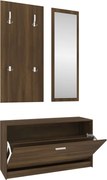 vidaXL Set pantofar 3 în 1, stejar maro, lemn prelucrat