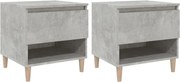 vidaXL Noptiere, 2 buc., gri beton, 50x46x50 cm, lemn prelucrat