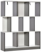 HOMCOM Bibliotecă Mobilă cu 8 Rafturi pentru Sufragerie și Dormitor, 100x24x124 cm, Gri Închis | Aosom Romania