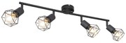 Plafoniera cu 4 spoturi design industrial XARA I negru