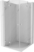 Mexen Lunar cabină de duș semirotundă cu ușă culisantă 90 x 90 cm, transparent, crom - 833-090L-090P-01-00