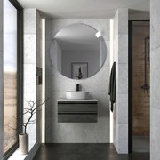 Dulap baie suspendat KolpaSan Alexis, 60 cm, pentru lavoar pe blat, gri inchis Dark concrete