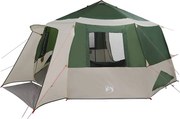 vidaXL Cort cabană pentru 12 persoane Verde și gri 500 x 500 x 294 cm