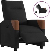 vidaXL Fotoliu rabatabil electric, negru, material textil
