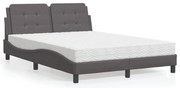 vidaXL Pat cu saltea, gri, 120x200 cm, piele ecologică