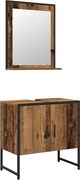 vidaXL Set de mobilier pentru baie Pe perete 2 pcs Maro Lemn compozit