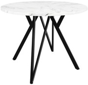 Masă rotundă pentru 4 persoane, Alb+Negru | Aosom Romania