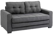 HOMCOM Canapea Extensibilă Pat de 2 Locuri Canapea din Material Textil cu Funcție de Pat Set de Canapele Tip Poliester Lin Lemn Cauțiucat Gri 147,5 x 75 x 85 cm | Aosom Romania