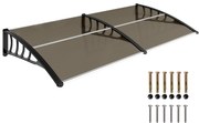 Streasina de exterior Outsunny 200x96cm din policarbonat si aluminiu, protectie pentru ferestre si usi, maro | Aosom RO