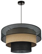 BRILAGI - Lustr DAKOTA LUNETA 1xE27/15W/230V pr. 60 cm negru/ratan