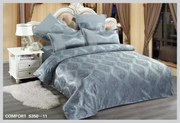 Lenjerie Pat Dublu Catifea 6 piese - Blue Gray