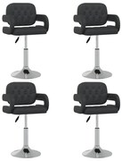 vidaXL Scaune de bucătărie pivotante, 4 buc., negru, piele ecologică