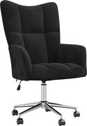 vidaXL Fotoliu de relaxare cu roata Negru 69 x 61,5 x 102 cm Catifea