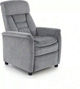 Fotoliu recliner JORDAN, gri/negru, stofa/plastic, 71x85/155x79/106 cm