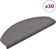 vidaXL Covorașe pentru scări, 30 buc., 65x24x4 cm, gri închis, semirotunde, mari