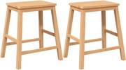 vidaXL Scaune de bar 2 buc din lemn masiv cauciuc