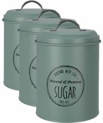 Set de cutii metalice Excellent Houseware pentrualimente 13,5 x 18 cm, 3 buc., verde, L