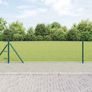 vidaXL Îngrădire cu stâlpi Verde 0.6 x 25 m otel acoperit cu PVC