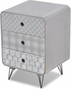 vidaXL Dulap lateral cu 3 sertare, gri