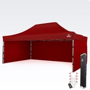 Cort publicitar 4x6 m Premium (Aluminiu) cu 3 pereți – de montare rapidă - cu 3 pereți - Roșu