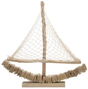 Mauro Ferretti Sculptura Lemn Barca cm 45X7X45 | Aosom Romania