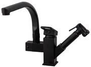 Baterie bucatarie TRENDY S, para dus extractabila , negru mat