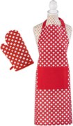Set de bucătărie PUNCTE roșu 3 piese
