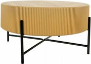 Măsuță cafea TUCA, stejar/negru mat, furnir/metal/MDF, 80x80x40 cm