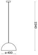 Lustră pe cablu Ideal Lux FOLK 1xE27/60W/230V d. 40 cm maro
