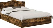 vidaXL Pat cu storage Stejar fumuriu 160 x 200 cm Lemn compozit