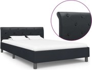 vidaXL Cadru de pat, negru, 140 x 200 cm, piele ecologică