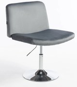 HR150N Scaun Grafit din Catifea cu Bază Cromata