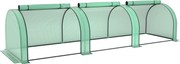 Outsunny Mini seră tunel cu acoperire PE, cadru din oțel și uși cu fermoar, Verde | Aosom Romania