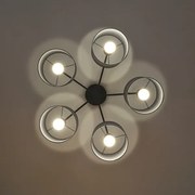 Lustră aplicată ALBA, 5x E27, 15W, 230V, gri