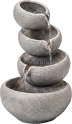Outsunny Fântână de exterior din rășină, 4 niveluri, cu iluminare LED, aspect piatră 35 x 32 x 50 cm | Aosom Romania