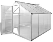 vidaXL Seră din aluminiu ranforsat cu cadru la bază, 6,05 m²