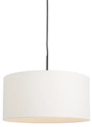 Lampă modernă cu pandantiv neagră cu abajur alb 50 cm - Combi 1